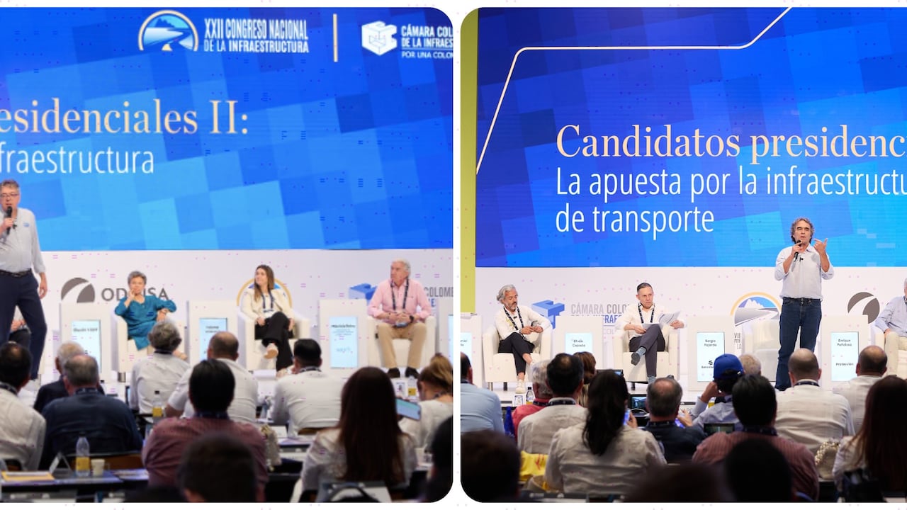 Candidatos presidenciales en el Congreso de Infraestructura 2025. Hubo tres tandas en medio del amplio abanico de aspirantes.