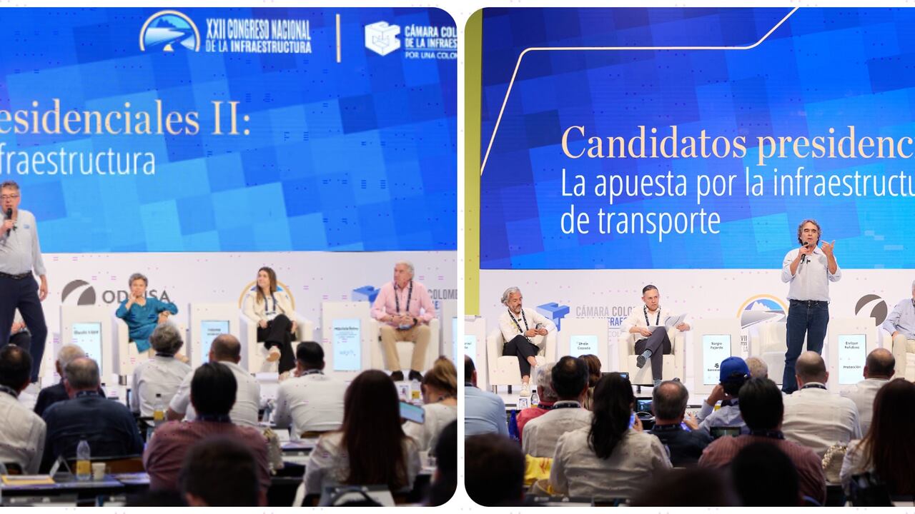 Candidatos presidenciales en el Congreso de Infraestructura 2025. Hubo tres tandas en medio del amplio abanico de aspirantes.