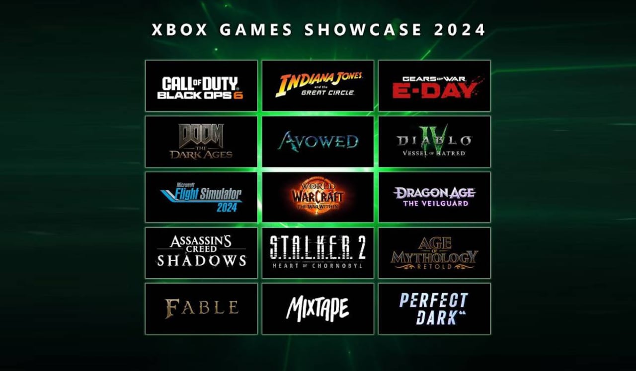 Juegos anunciados en el Xbox Games Showcase 2024