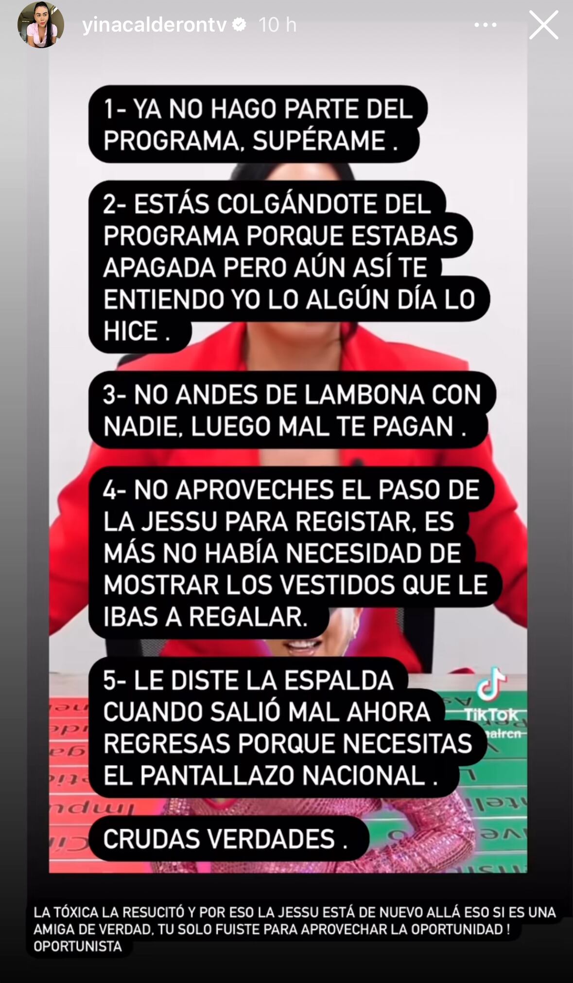 La exparticipante de 'La casa de los famosos' le respondió a Andrea Valdiri.