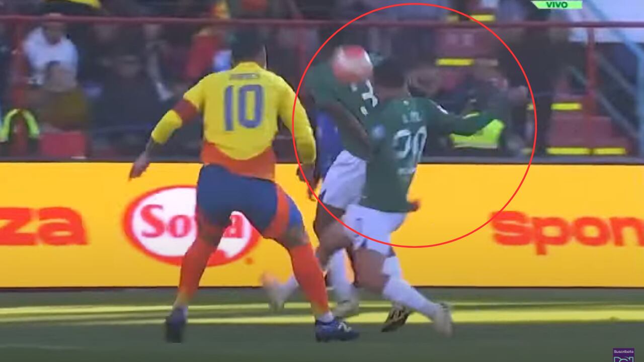 Mano pudo haber sido pitada a favor de Colombia en El Alto