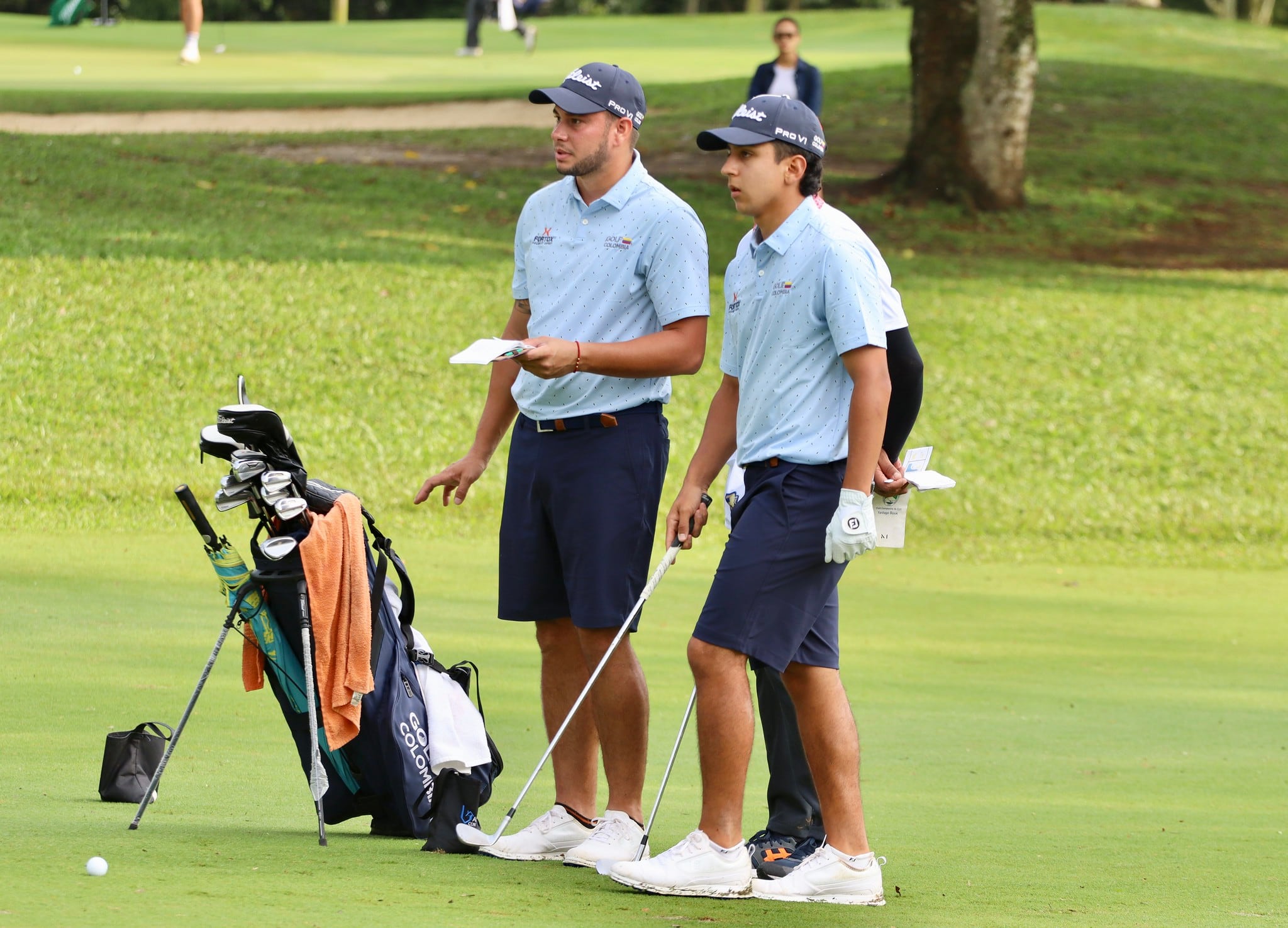 Carlos Ardila y Juan Velásquez, golfistas colombianos.