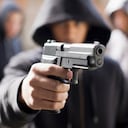 Arma de fuego - pistola - asesinato. Tiros, disparos.