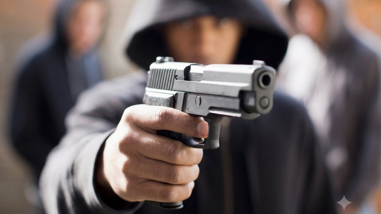 La situación habría provocado la reacción del propietario del negocio, quien utilizó un arma de fuego contra los sujetos.