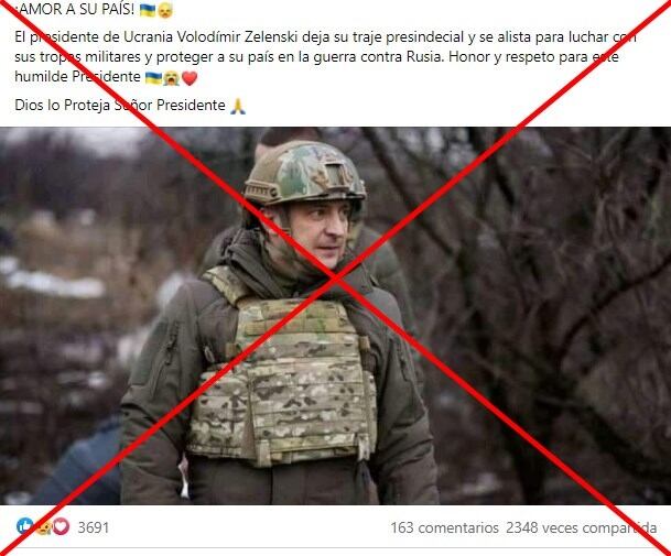 Presidente de Ucrania vestido con uniforme militar