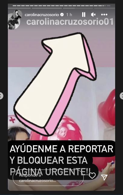 La presentadora pidió reportar esa cuenta falsa