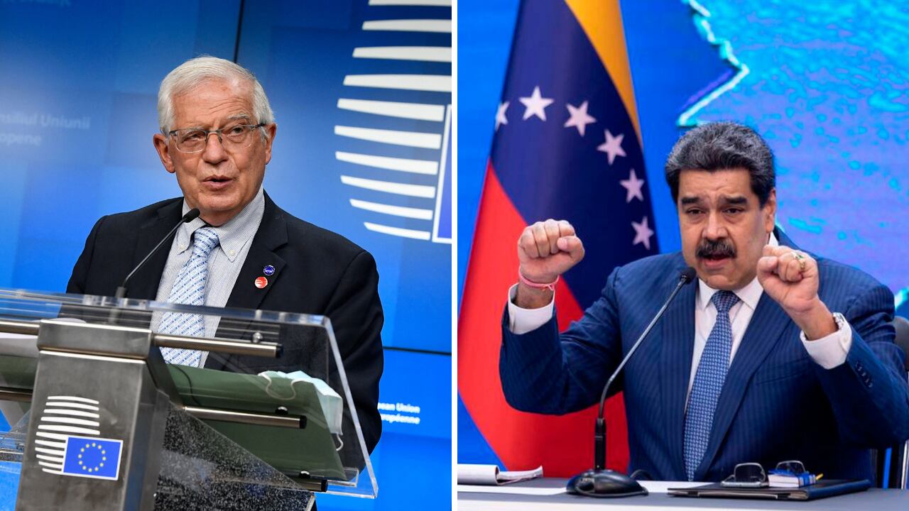 El representante de la UE para Asuntos Exteriores, Josep Borrell, y el presidente de Venezuela, Nicolás Maduro.