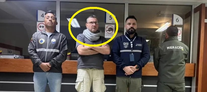 Oficiales de Migración Colombia recibieron en el aeropuerto El Dorado, de Bogotá, al ciudadano británico Matthew Foster, investigado por el feminicidio de Natalia Villalba.