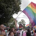 GUADALAJARA, MEXICO -JUNE 12: People walk at the annual LGBTQ+ pride march in the streets of Guadalajara, Mexico demanding equal rights and laws that protect them on June 12, 2021 in Guadalajara, Mexico. (Photo by Leonardo Alvarez Hernandez/Getty Images)