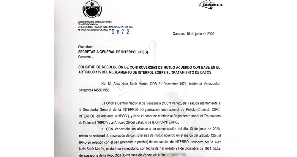 Álex Saab permanece detenido en una cárcel estadounidense.