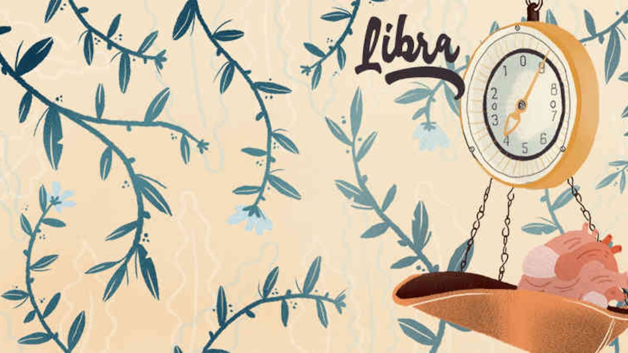 El signo Libra ilustrado por Nicolás Gutiérrez.