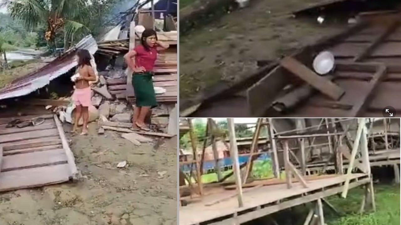 Las imágenes muestran una parte de las afectaciones ocasionadas por el fuerte movimiento sísmico en esta comunidad indígena del Pacífico colombiano.