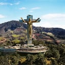 Imagen digitalizada del Cristo del Embalse en El Peñol.