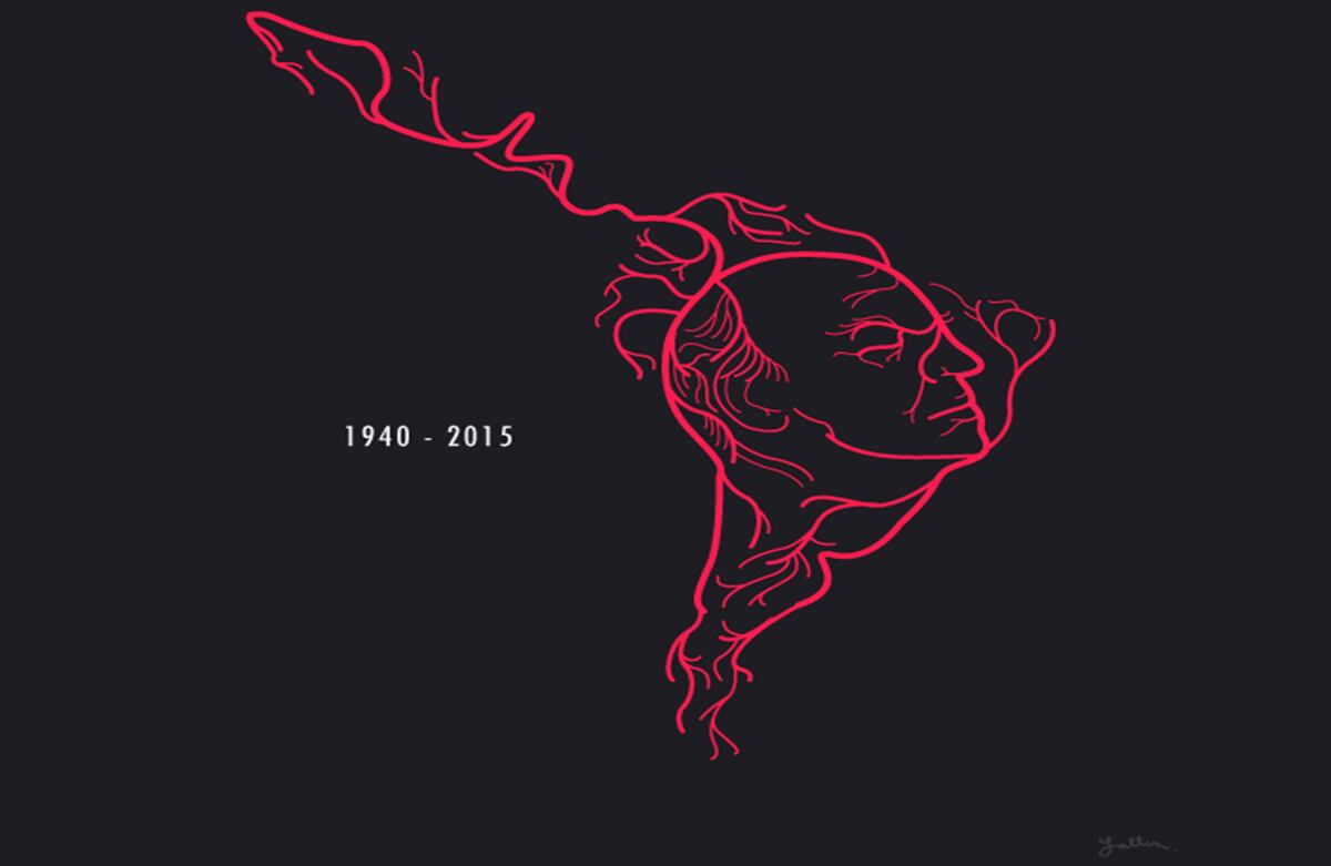 Una ilustración en homenaje al escritor uruguayo Eduardo Galeano. 