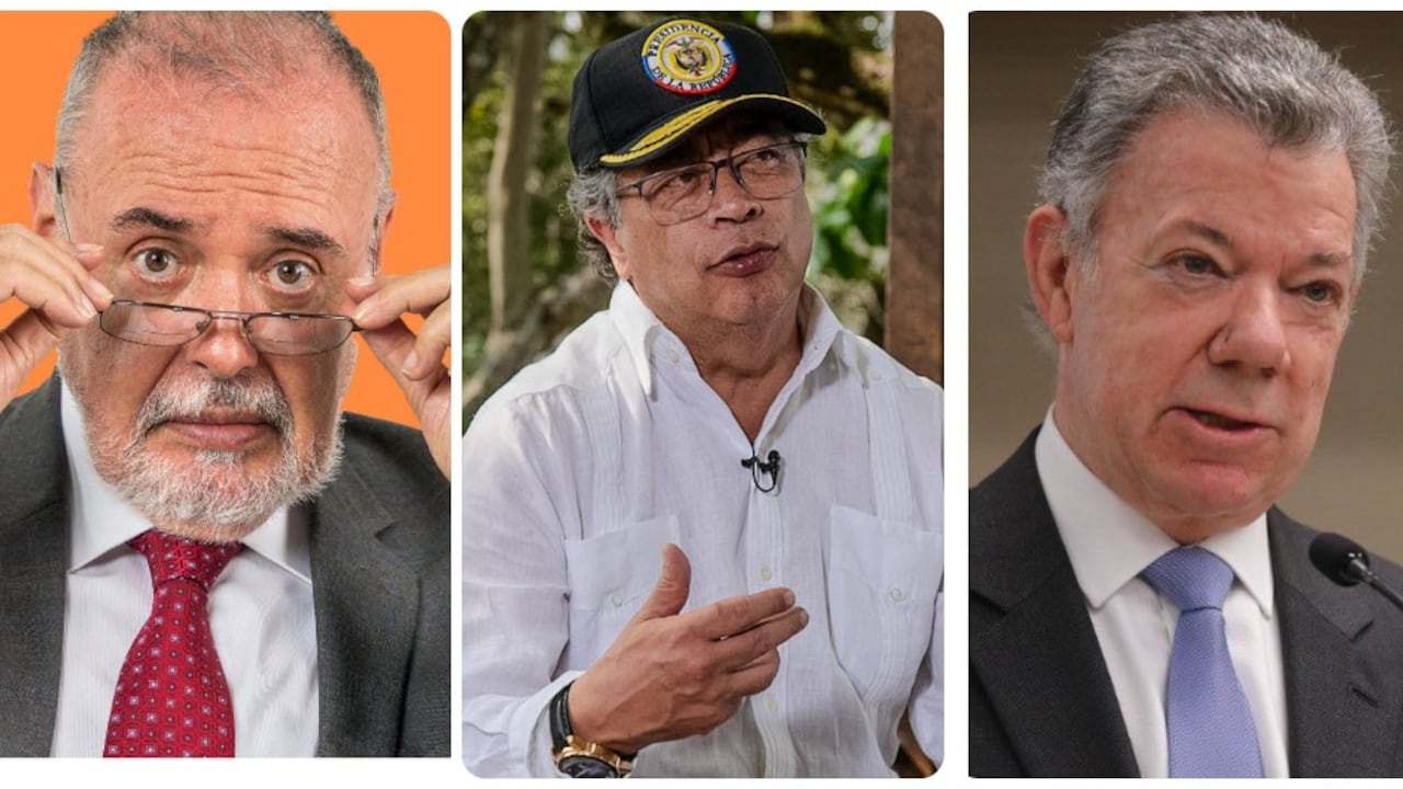 Gilberto Tobón, Gustavo Petro y Juan Manuel Santos.