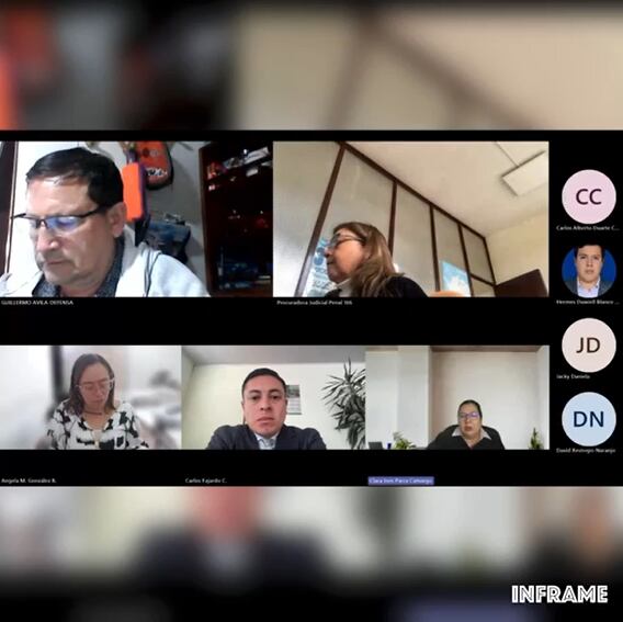 Momento en que la jueza emite sentido de fallo absolutorio.