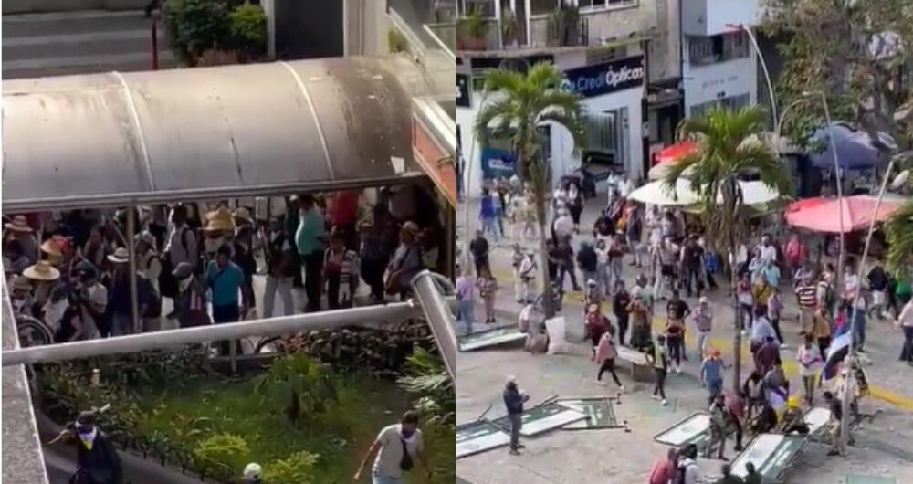 Indígenas trataron de ingresar a la fuerza a la Gobernación del Tolima.