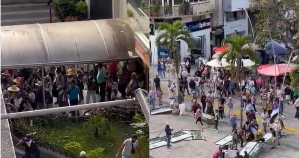 Indígenas trataron de ingresar a la fuerza a la Gobernación del Tolima.