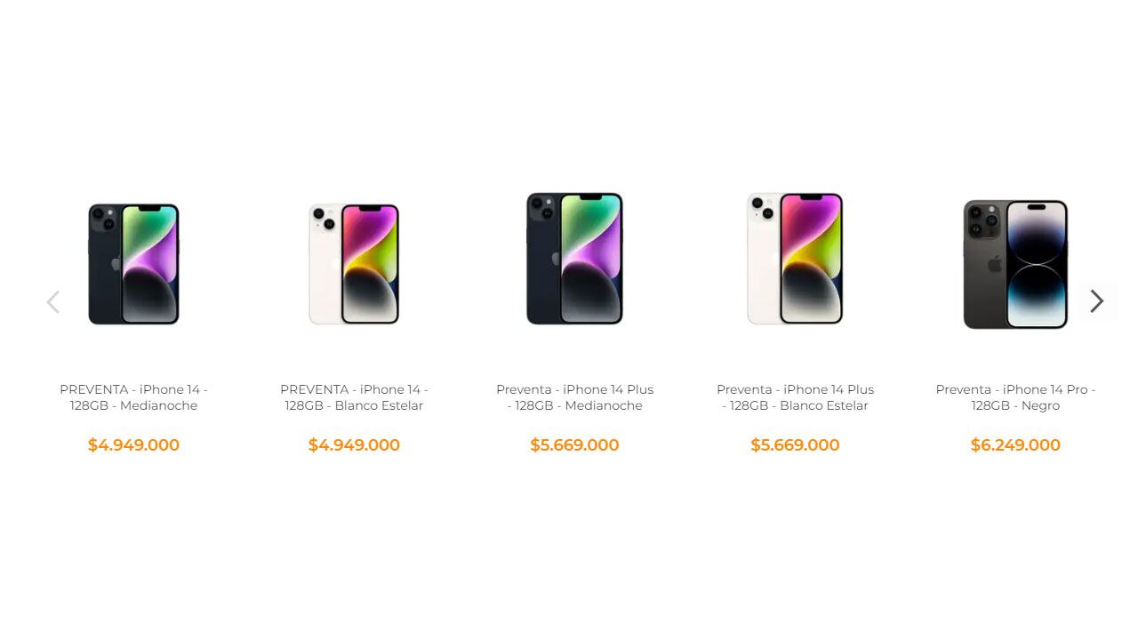 Precios del iPhone 14 en Colombia