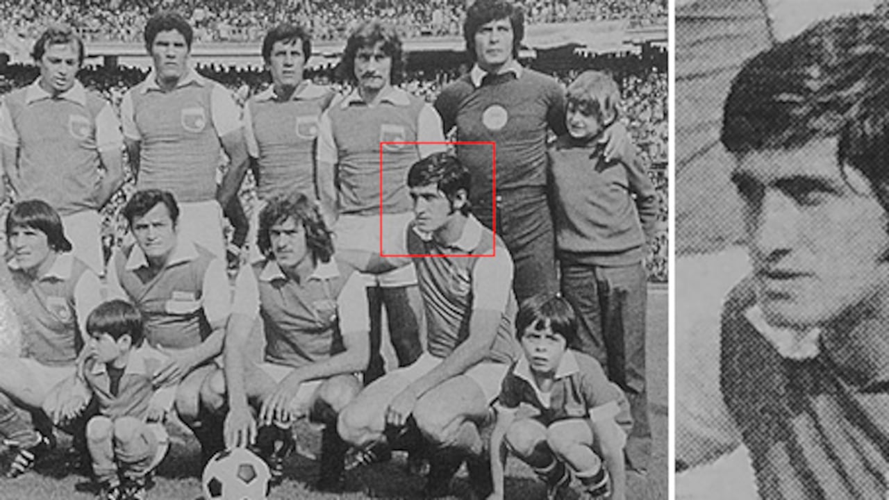 Céspedes en el equipo campeón de 1975.