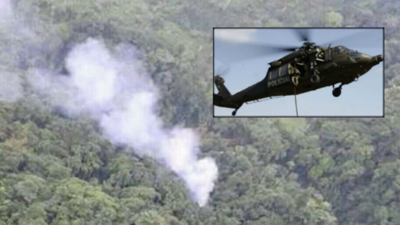 Helicóptero Black Hawk de la Policía Nacional en Necoclí, Antioquia. Febrero de 2015.