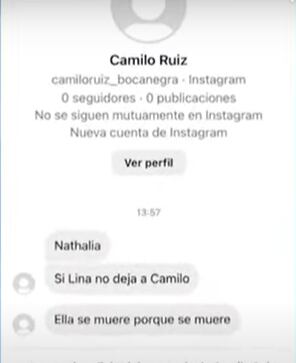 César ha creado más de 70 perfiles falsos en Instagram para enviar mensajes amenazantes a Lina.