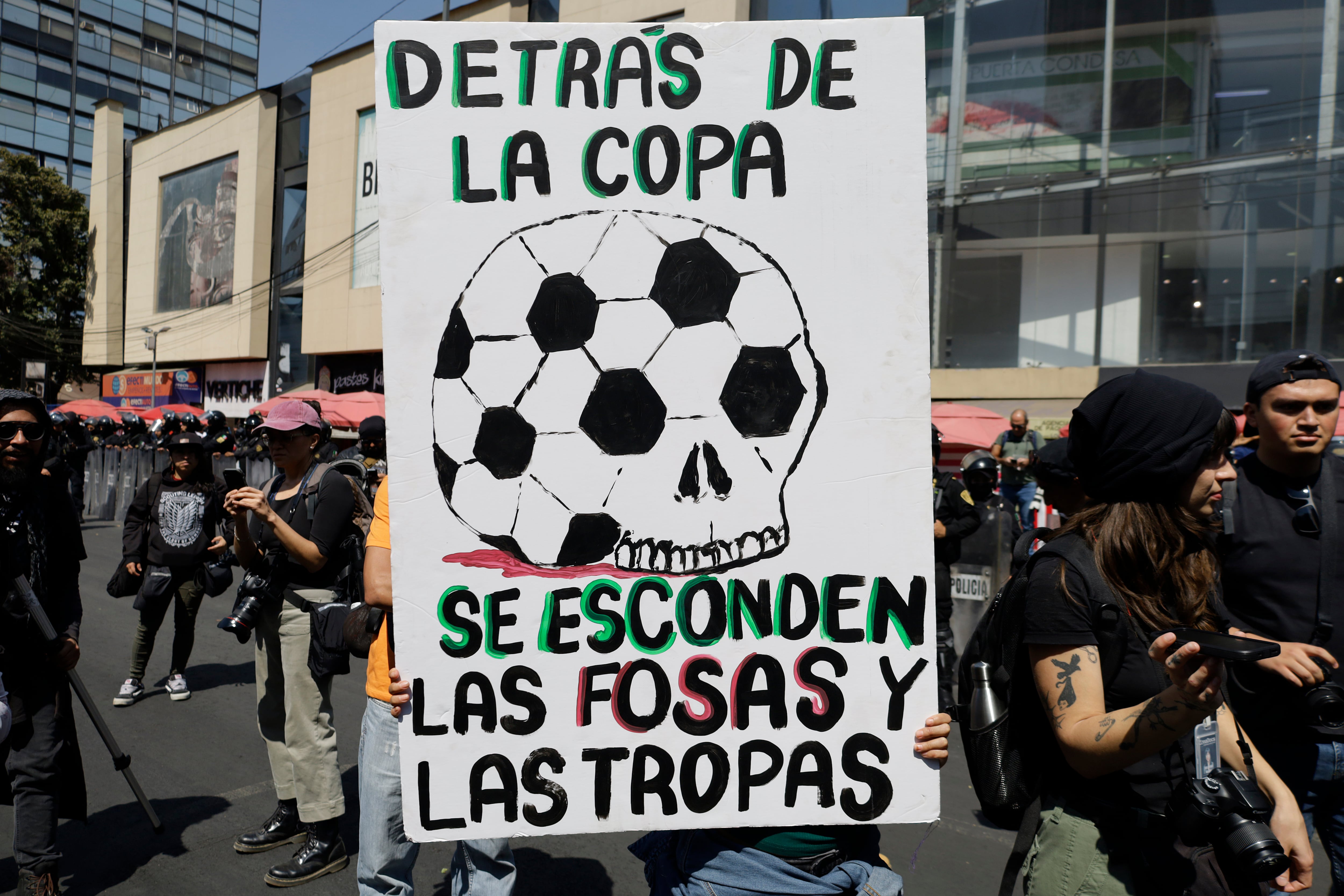 Protestas en México en contra del Mundial 2026.