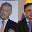 El expresidente Iván Duque el actual mandatario de Colombia, Gustavo Petro.