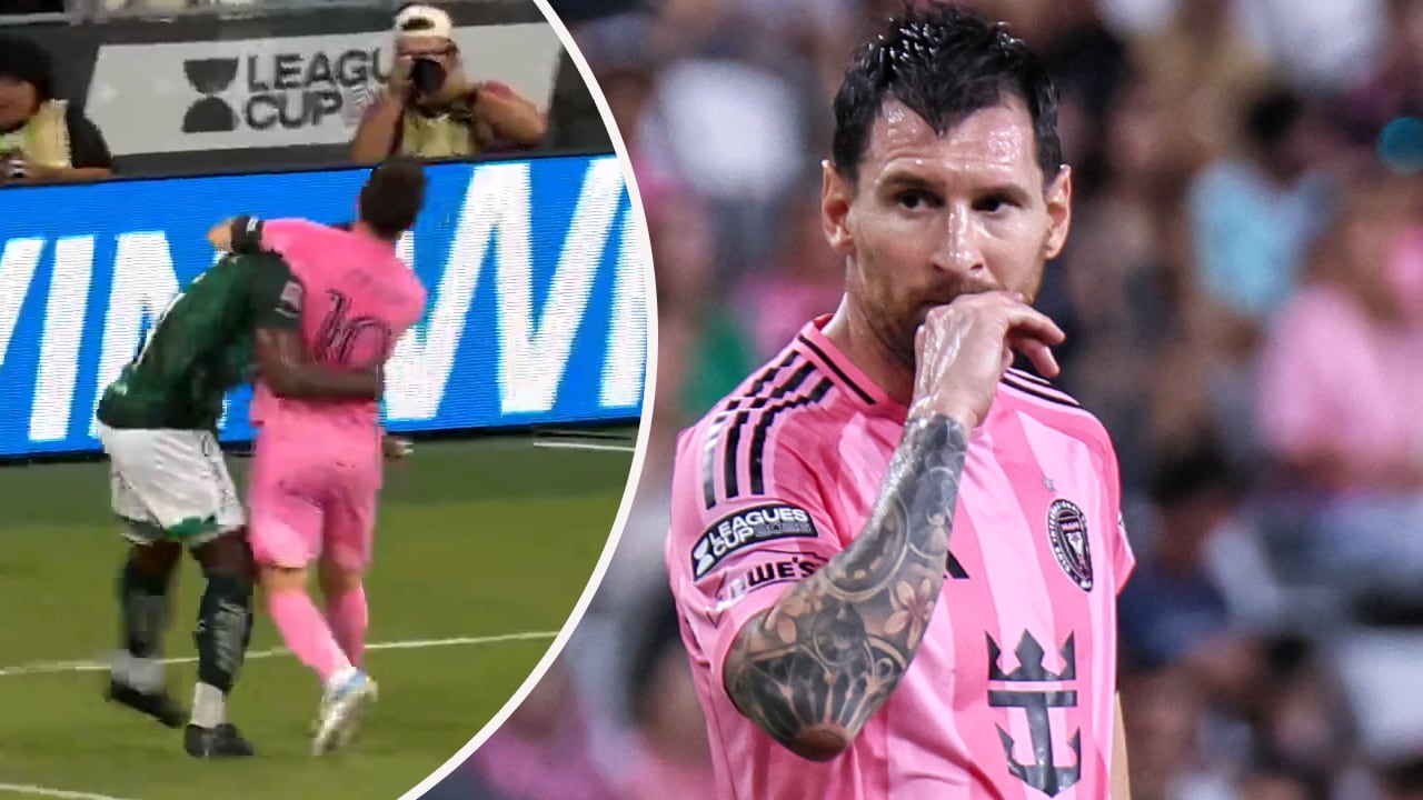 Lionel Messi terminó abrazado con Jhohan Romaña en el partido de la Leagues Cup.