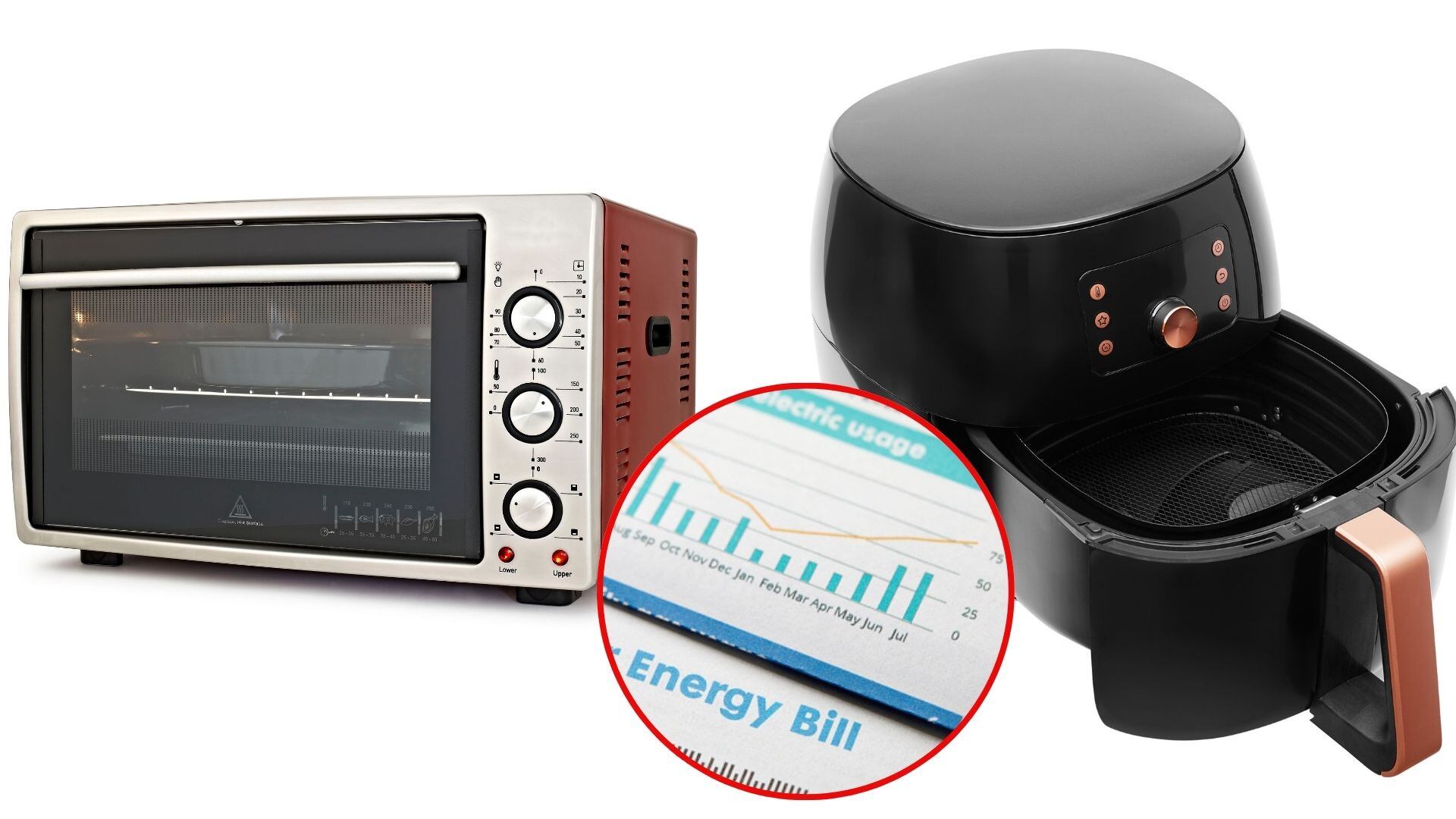 Se analizó el consumo del horno eléctrico y la freidora de aire.