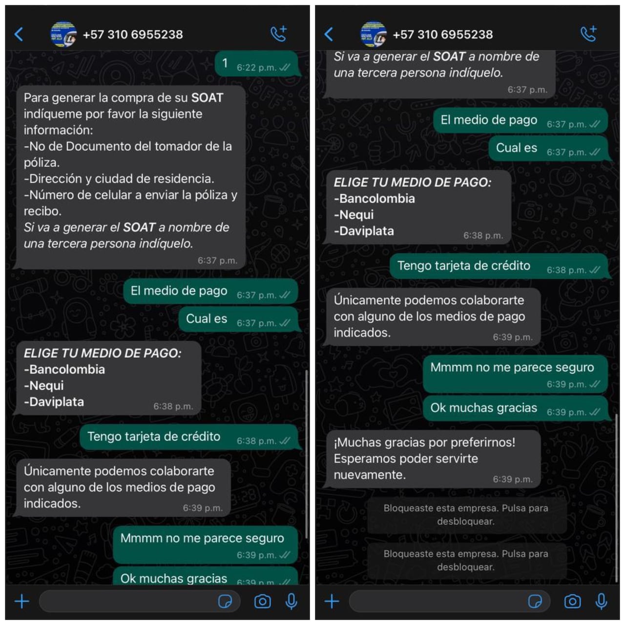 Supuesta agencia estafa a conductores para que compren el seguro por WhatsApp