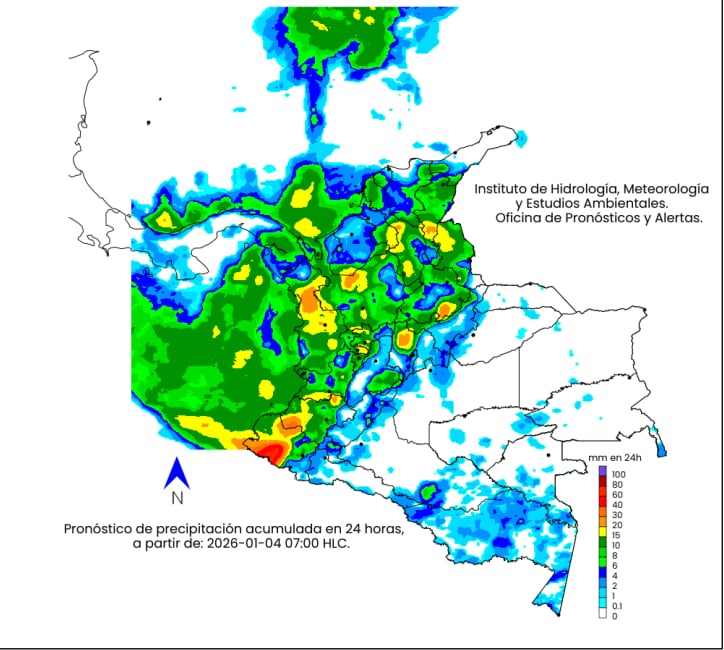 Así estará el clima en Colombia, este domingo 4 de enero de 2026.