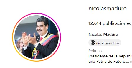 Los perfiles en Facebook, Instagram y Threads de Nicolás maduro ya no cuentan con la insignia azul de verificación.
