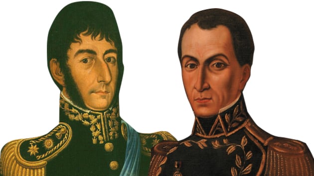 José de San Martín y Simón Bolívar.