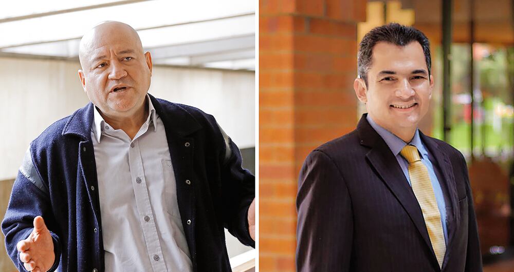 El senador Carlos Lozada y Alfonso Campo, director de la UNP, debaten por los esquemas de protección.  