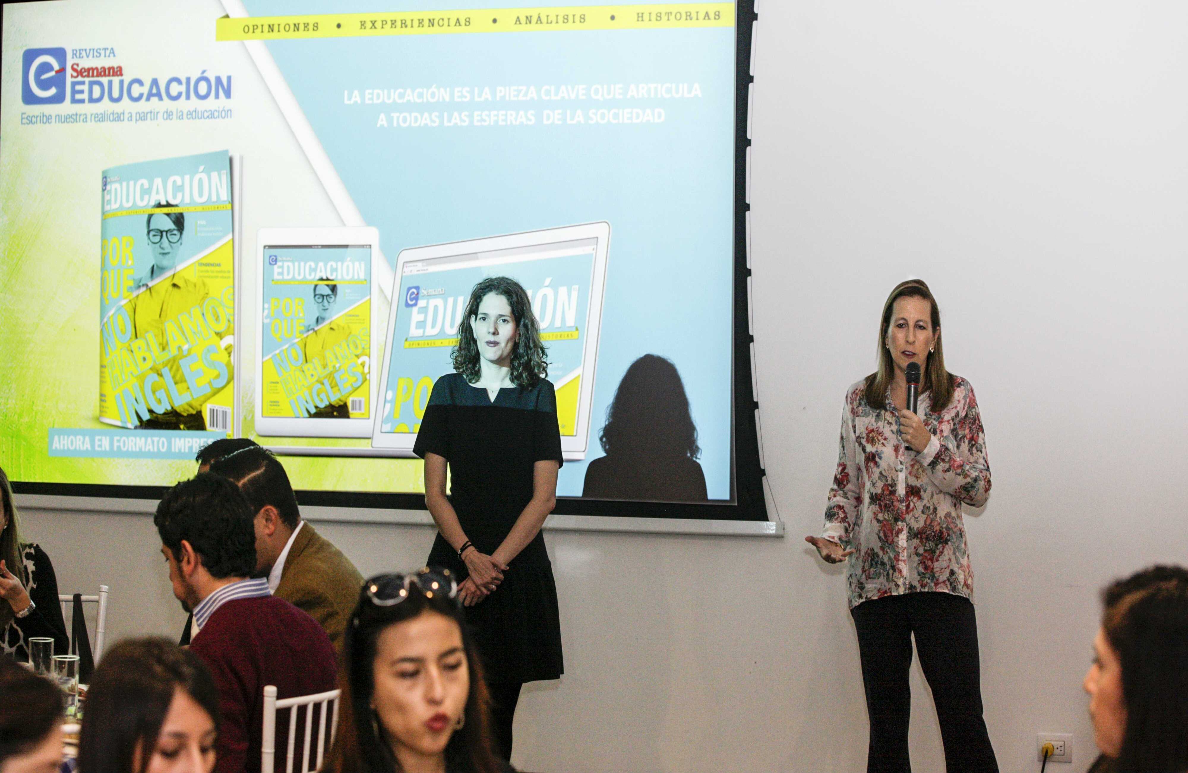 Andrea Escobar, directora Semana Educación, Elena Mesa, gerente de Publicaciones Semana.