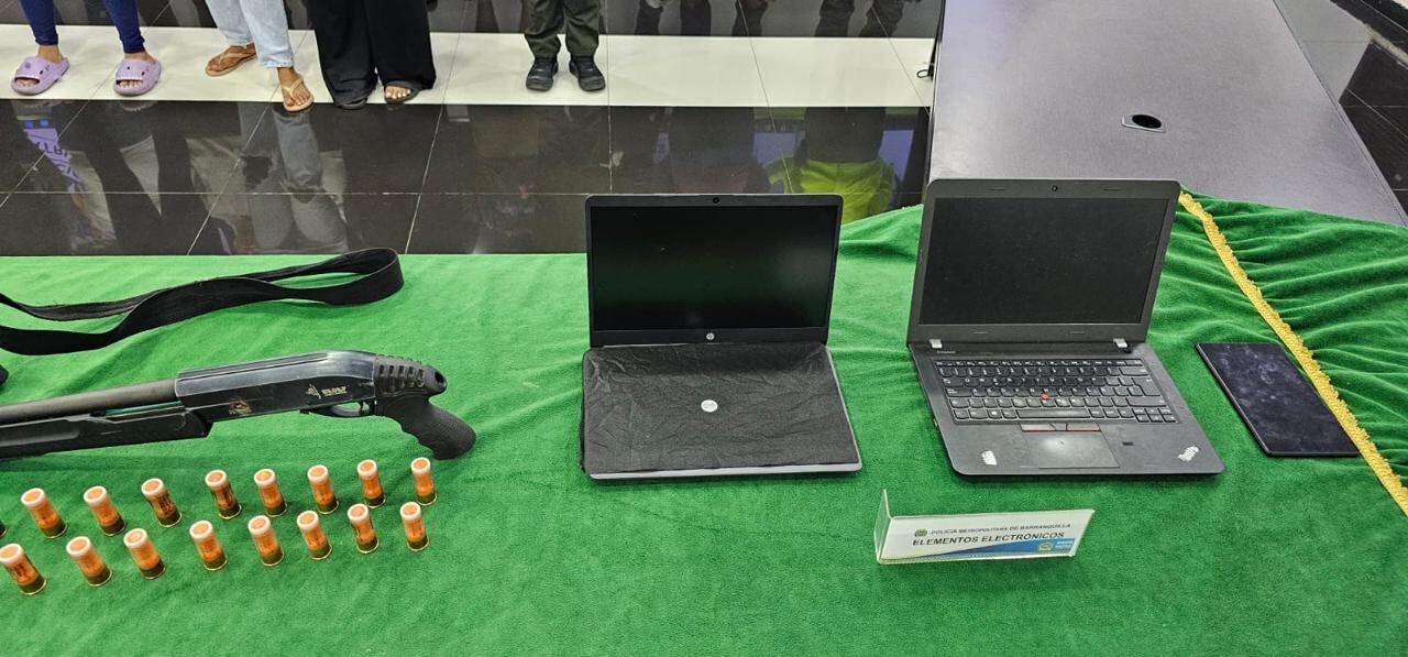 Elementos incautados por la Policía en medio de los allanamientos.