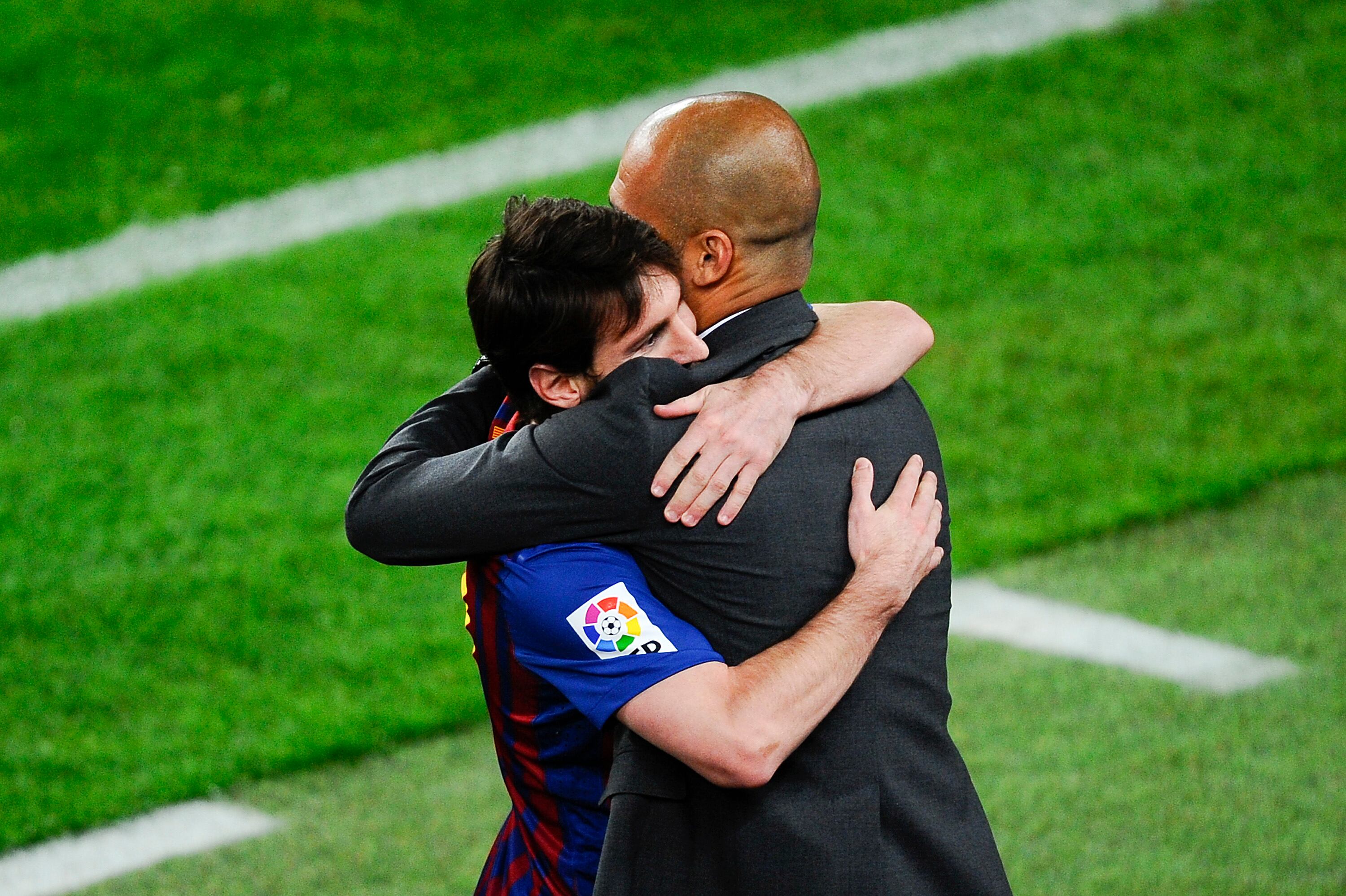 Lionel Messi y Guardiola cuando compartieron en Barcelona.