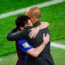 Lionel Messi y Guardiola cuando compartieron en Barcelona.