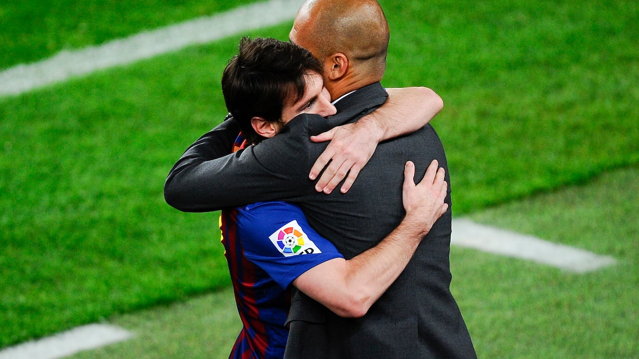 Lionel Messi y Guardiola cuando compartieron en Barcelona.