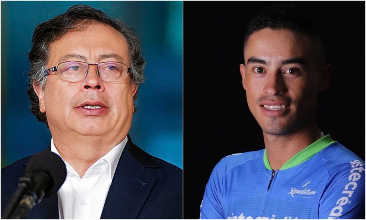 Presidente Gustavo Petro y el ciclista Germán Chaves