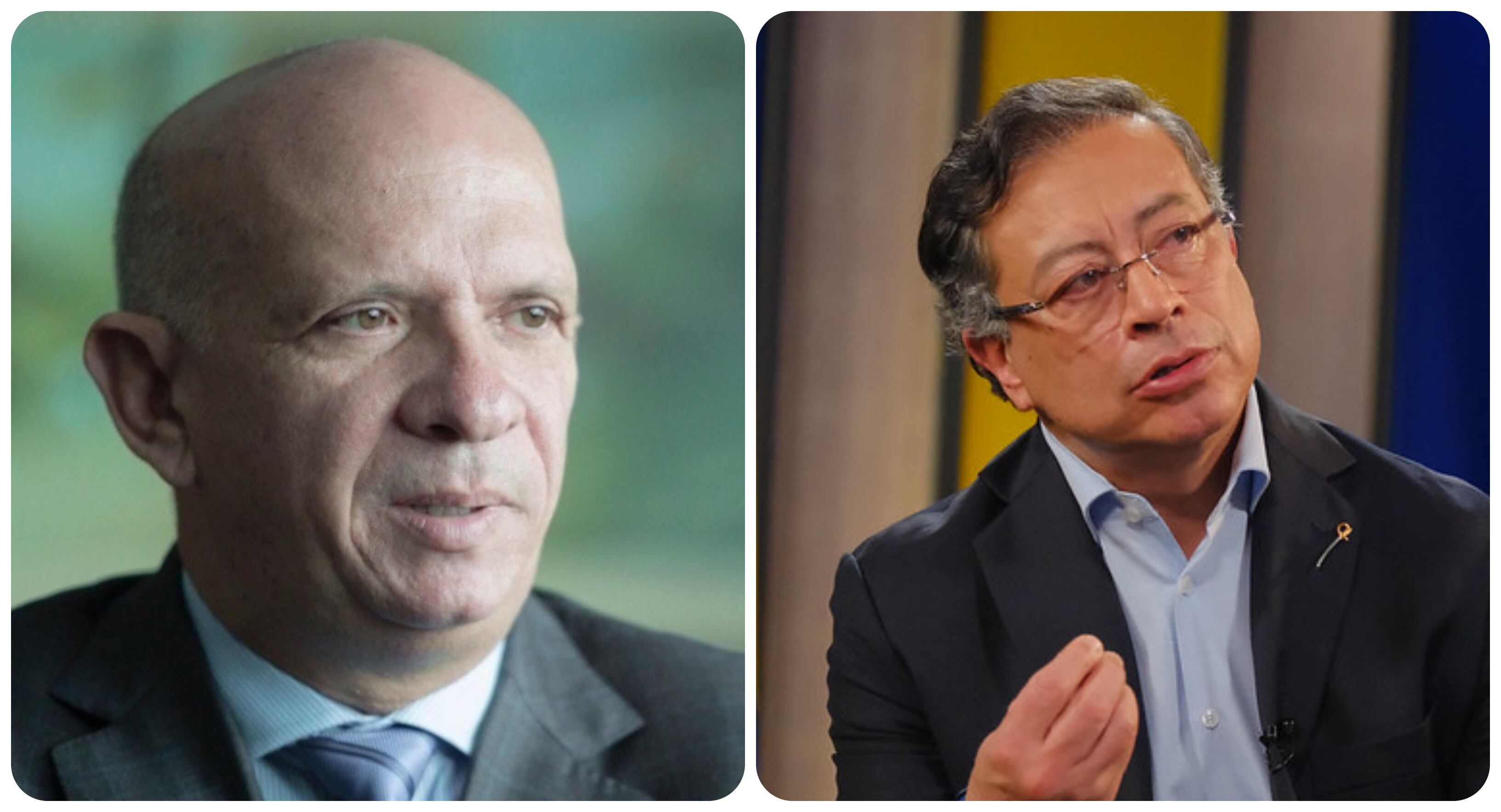 Hugo 'El Pollo' Carvajal y Gustavo Petro