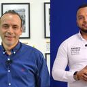 De izq. a der. Alejandro Eder, candidato a la Alcaldía de Cali; y Andrés Escobar, candidato al Concejo.