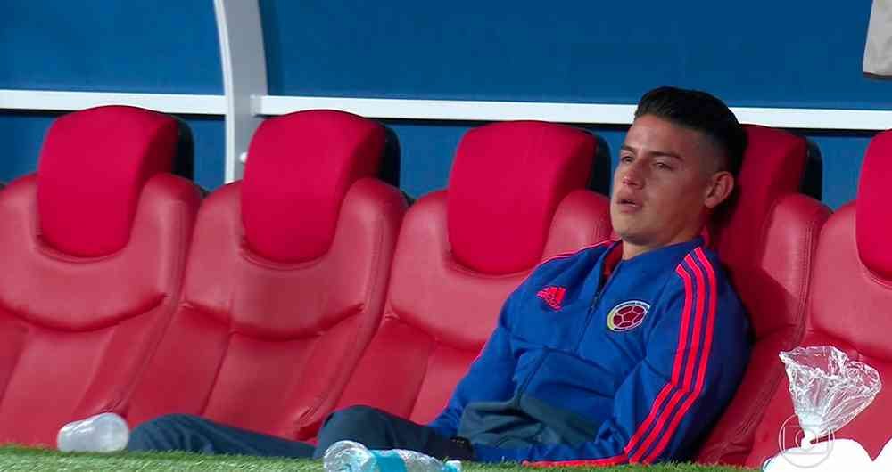 Esta fue la imagen de James Rodríguez al final del partido Colombia-Inglaterra.