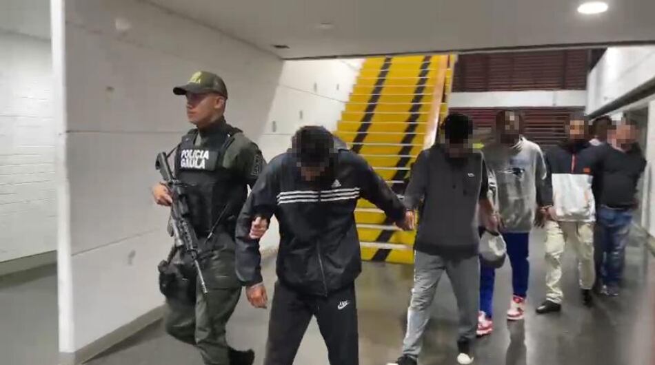 Operativo de capturados en Medellín.