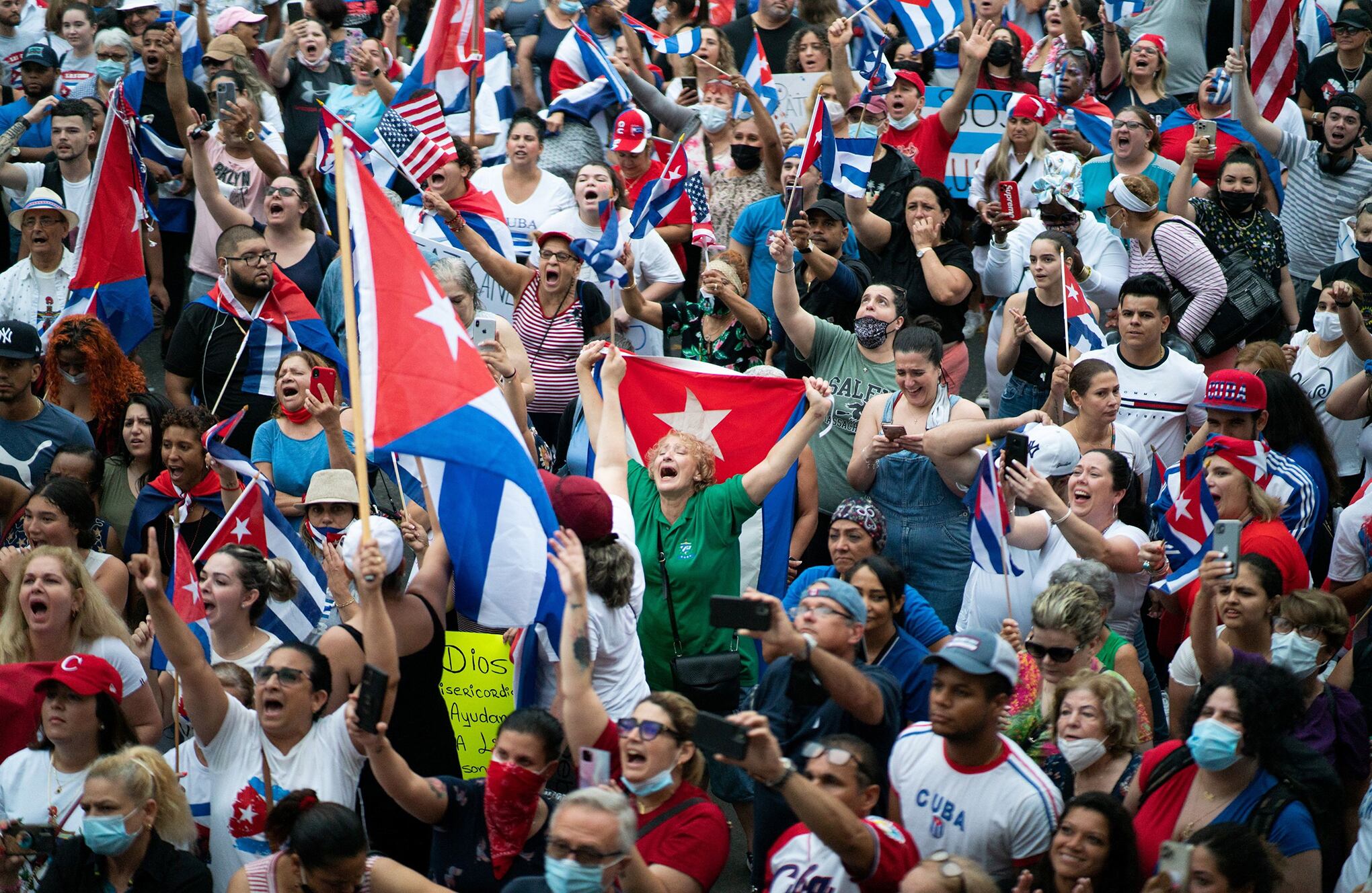 Protestas de cubanos en USA