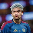 HONG KONG, CHINA - AUGUST 6: Luis Diaz of FC Bayern Munich reacts during the Bayern Munchen Training Session in the Kai Tak Stadium on August 6, 2026 in Hong Kong, China. (Photo by Joseph Dinesh Daniel/Eurasia Sport Images/Getty Images)