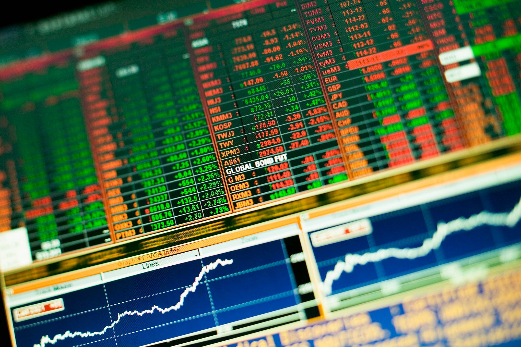 Cifras, economía, bolsa de valores, números.