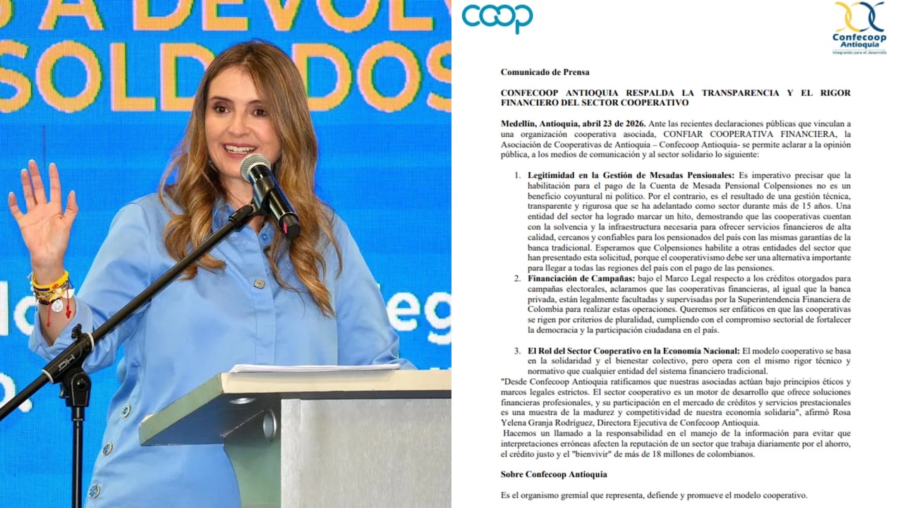Gremio de las cooperativas de Antioquia le responde a Paloma Valencia por señalamientos de contratación con Colpensiones.