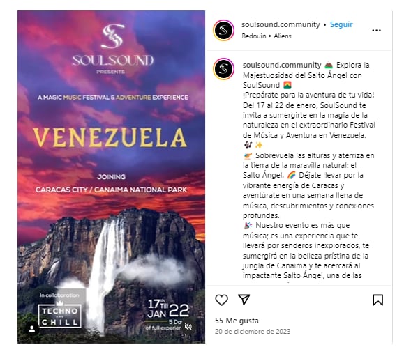 La fiesta electrónica que se celebraría en parque natural de Venezuela.